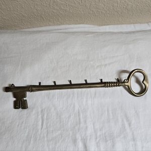 Vintage Brass Key-shaped Key Holder